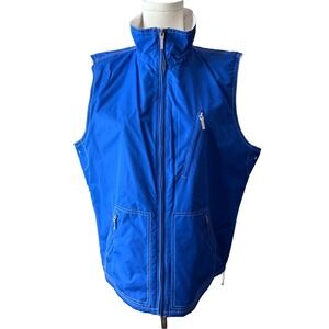 Vintage Ralph Lauren Reversible Windbreaker  Blue White Zip Front Size L